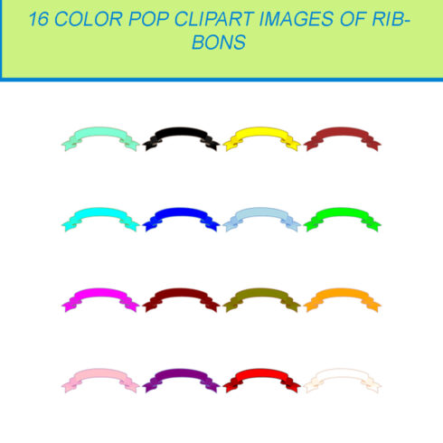 16 COLOR POP CLIPART IMAGES OF RIBBONS cover image.