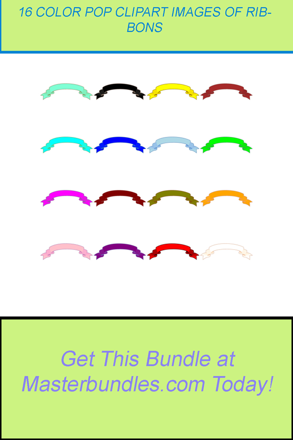 16 COLOR POP CLIPART IMAGES OF RIBBONS pinterest preview image.