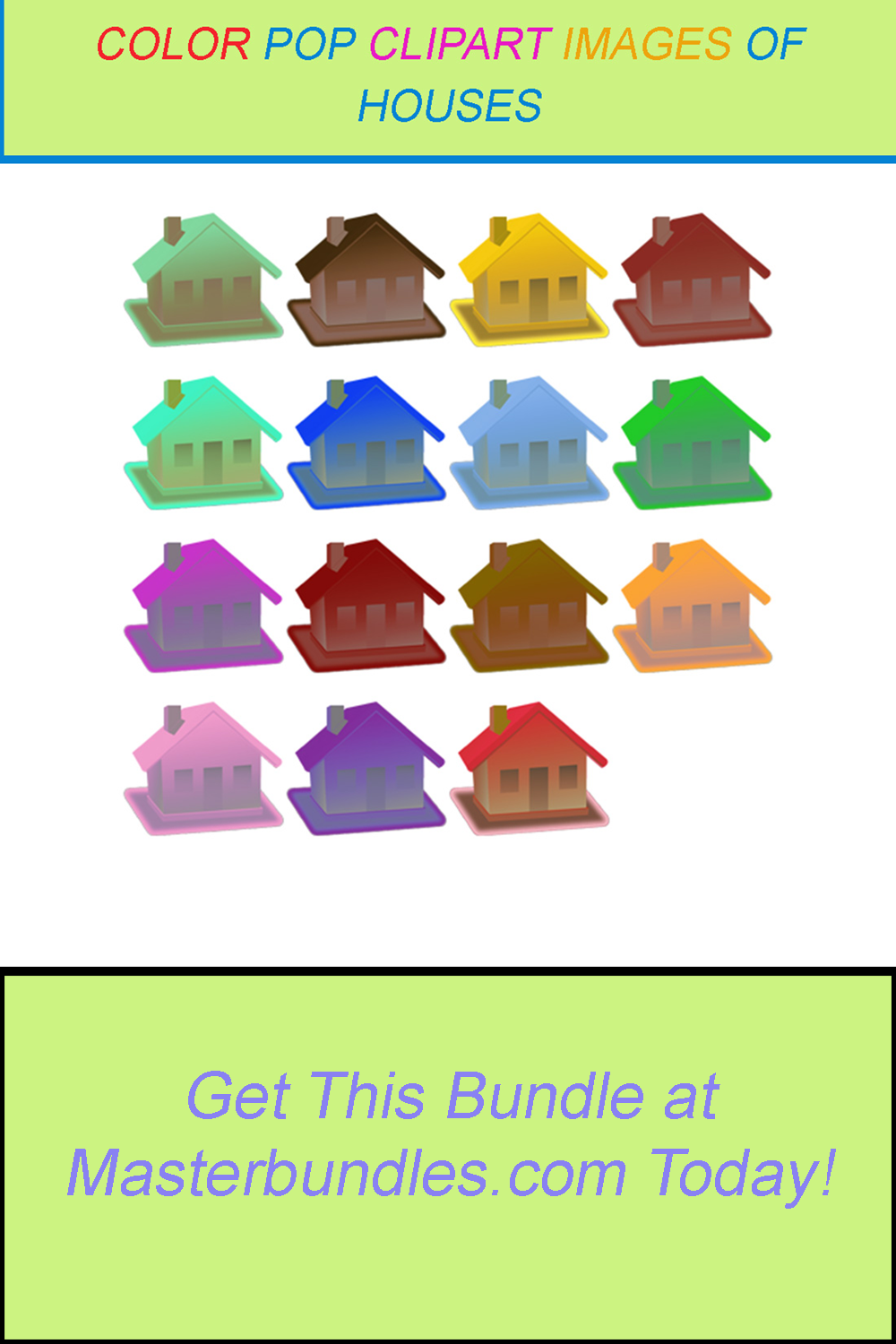 15 COLOR POP CLIPART IMAGES OF HOUSES pinterest preview image.