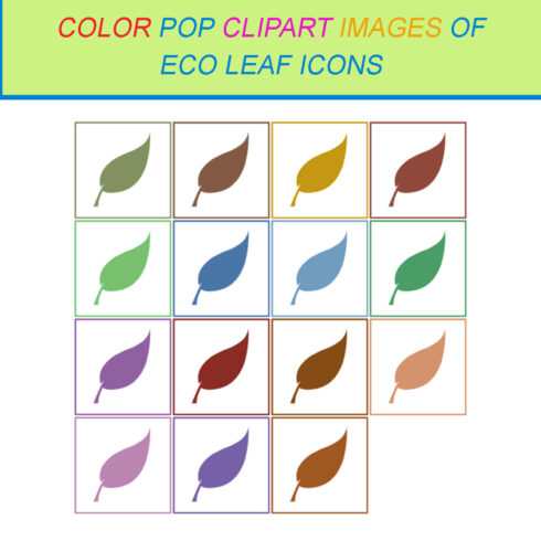 15 COLOR POP CLIPART IMAGES OF ECO LEAF ICONS cover image.