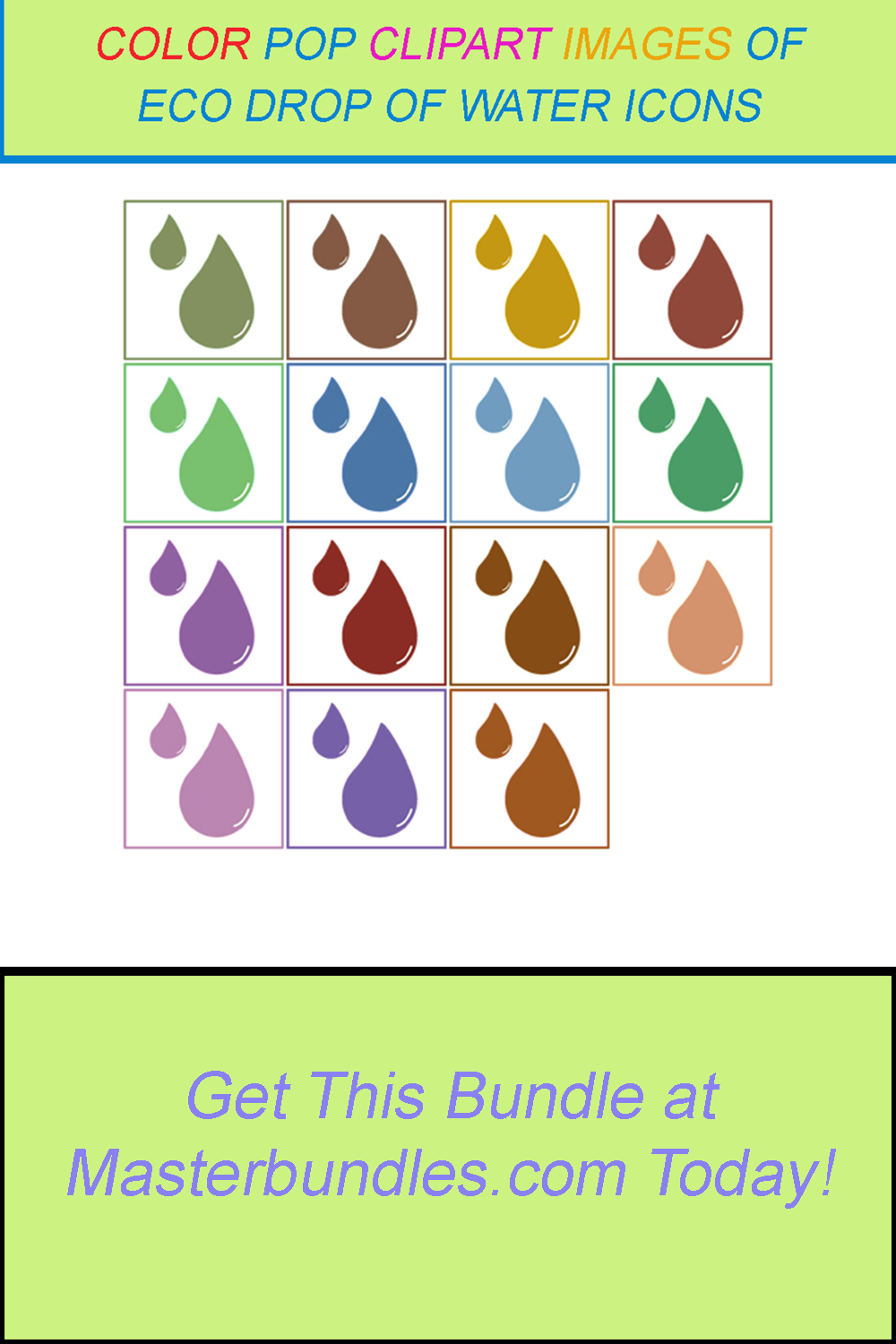15 COLOR POP CLIPART IMAGES OF ECO DROP OF WATER ICONS pinterest preview image.