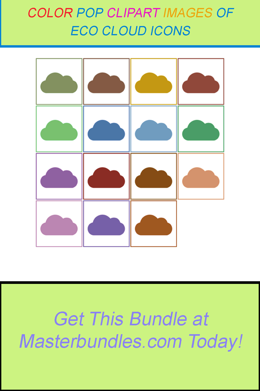 15 COLOR POP CLIPART IMAGES OF ECO CLOUD ICONS pinterest preview image.