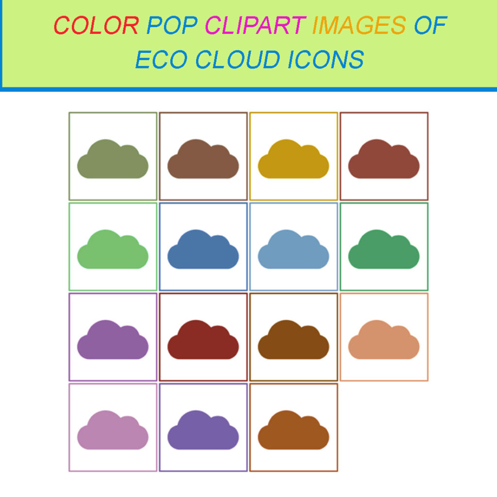 15 COLOR POP CLIPART IMAGES OF ECO CLOUD ICONS - MasterBundles