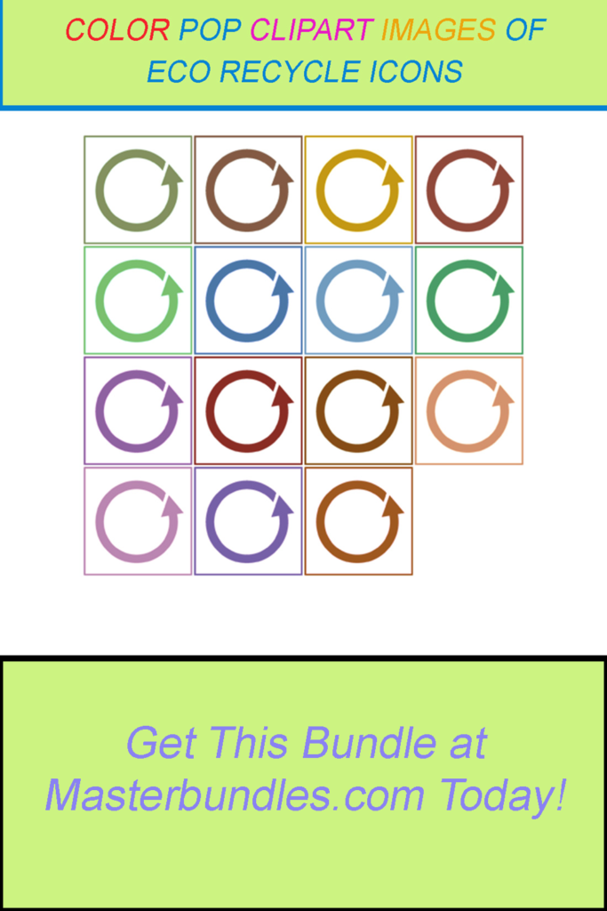 15 COLOR POP CLIPART IMAGES OF ECO RECYCLE ICONS - MasterBundles