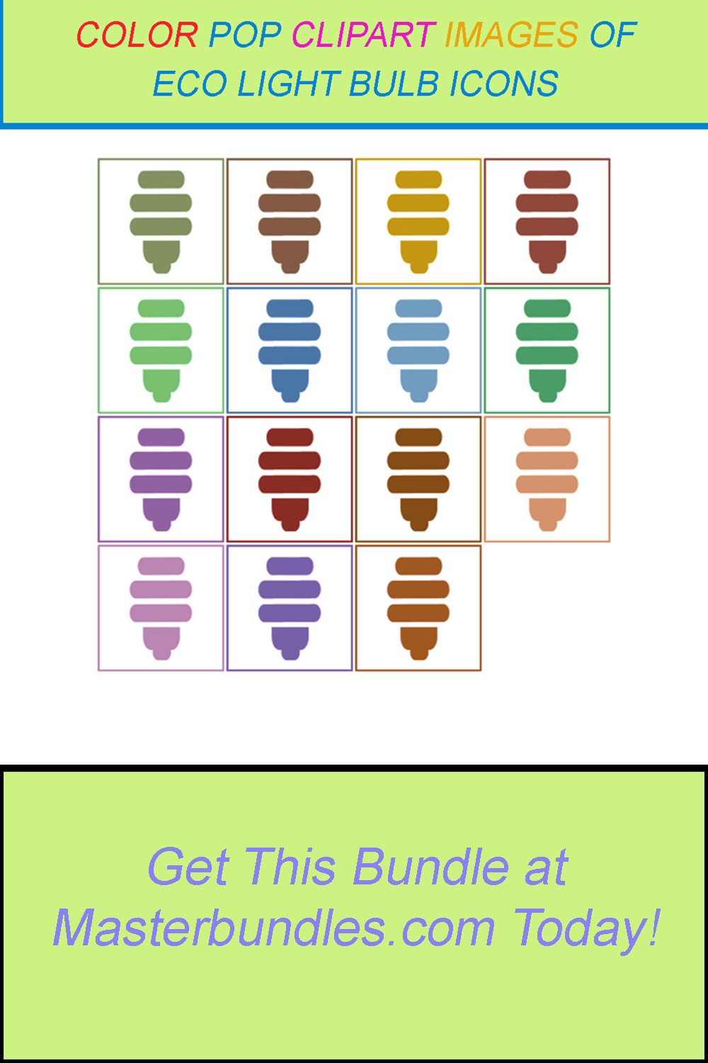 15 COLOR POP CLIPART IMAGES OF ECO LIGHT BULB ICONS pinterest preview image.
