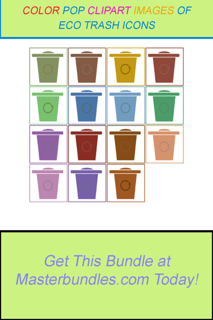 15 COLOR POP CLIPART IMAGES OF ECO TRASH ICONS - MasterBundles