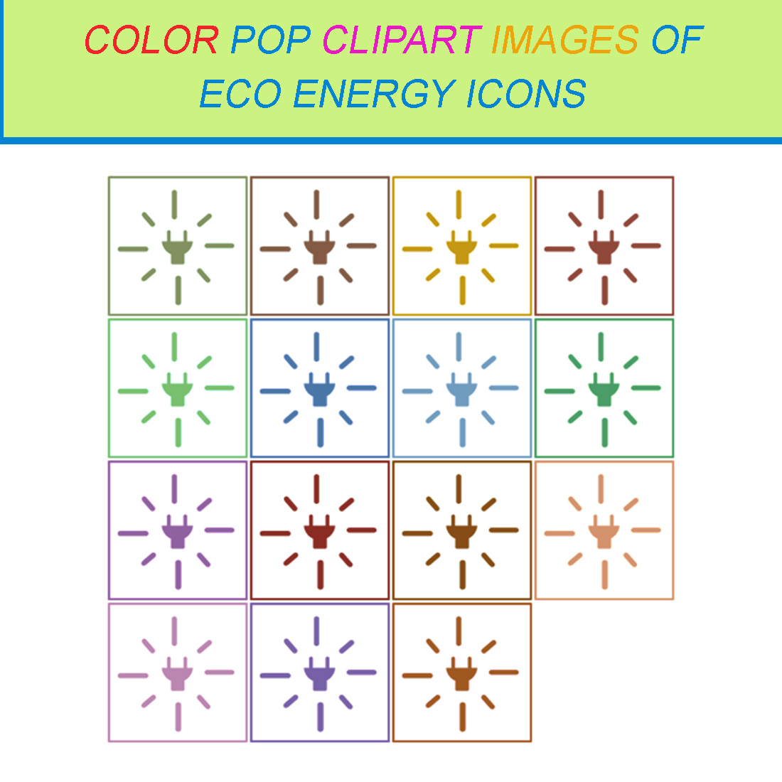 15 COLOR POP CLIPART IMAGES OF ECO ENERGY ICONS cover image.