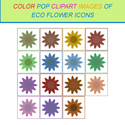 15 COLOR POP CLIPART IMAGES OF ECO FLOWER ICONS cover image.