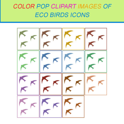 15 COLOR POP CLIPART IMAGES OF ECO BIRDS ICONS cover image.