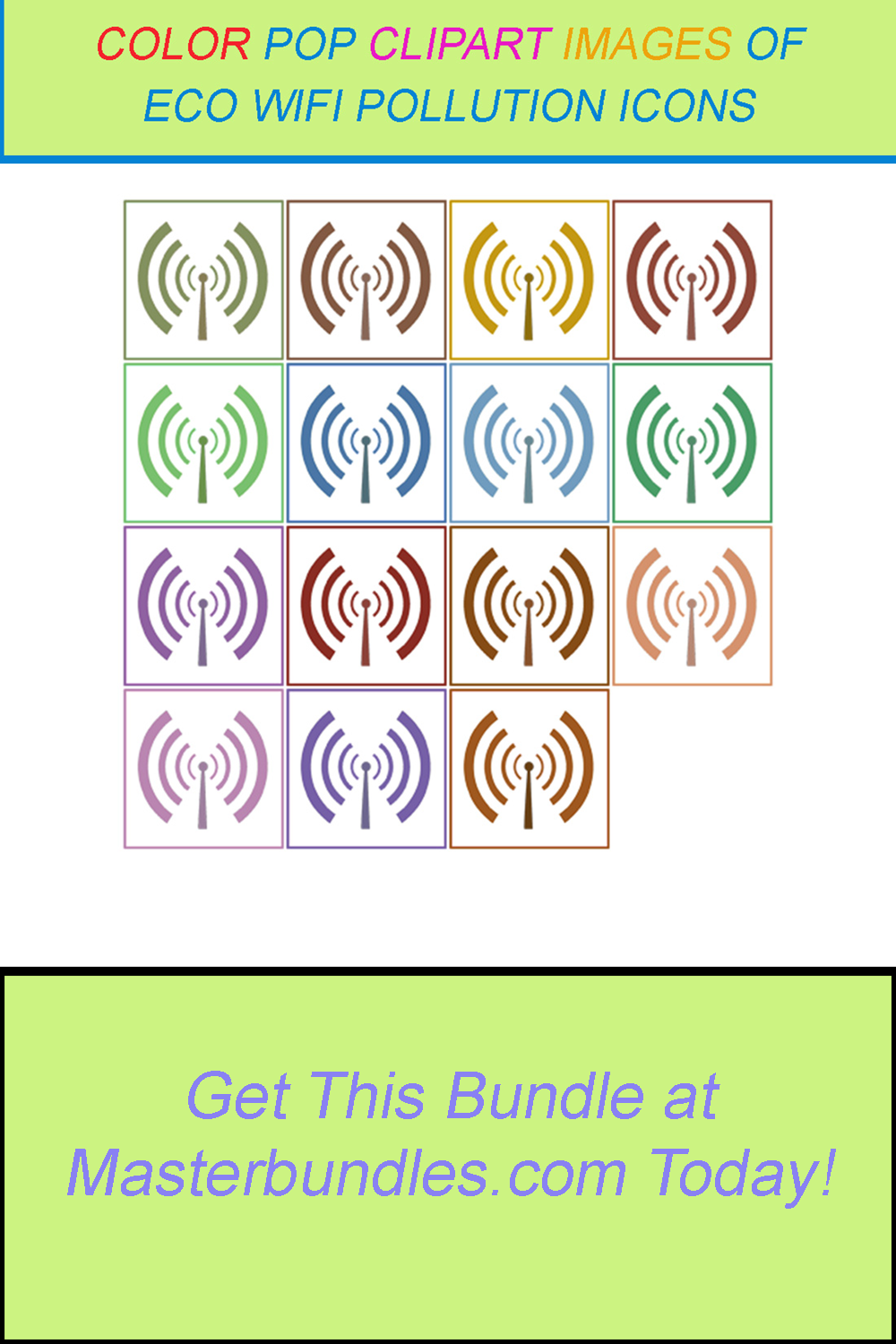 15 COLOR POP CLIPART IMAGES OF ECO WIFI POLLUTION ICONS pinterest preview image.