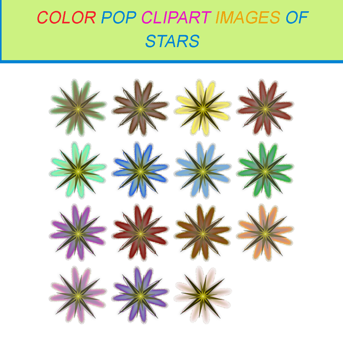 15 COLOR POP CLIPART IMAGES OF STARS cover image.