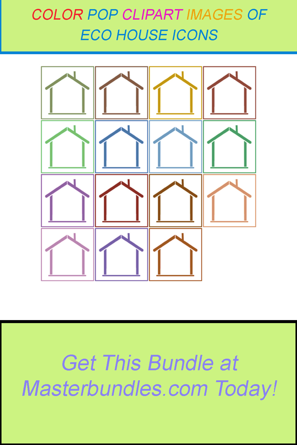 15 COLOR POP CLIPART IMAGES OF ECO HOUSE ICONS pinterest preview image.