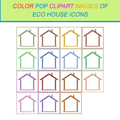 15 COLOR POP CLIPART IMAGES OF ECO HOUSE ICONS cover image.