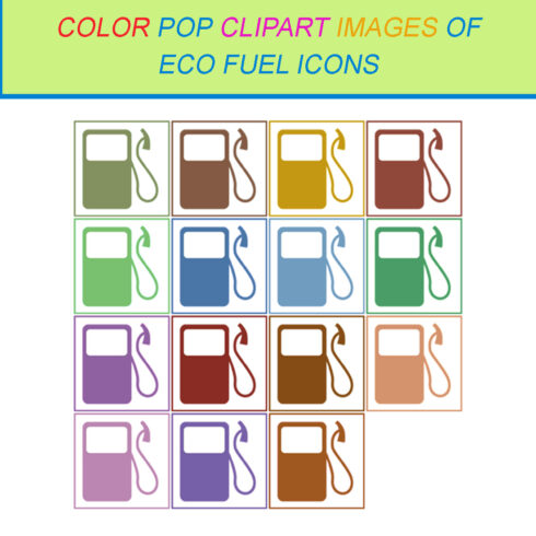 15 COLOR POP CLIPART IMAGES OF ECO FUEL ICONS cover image.