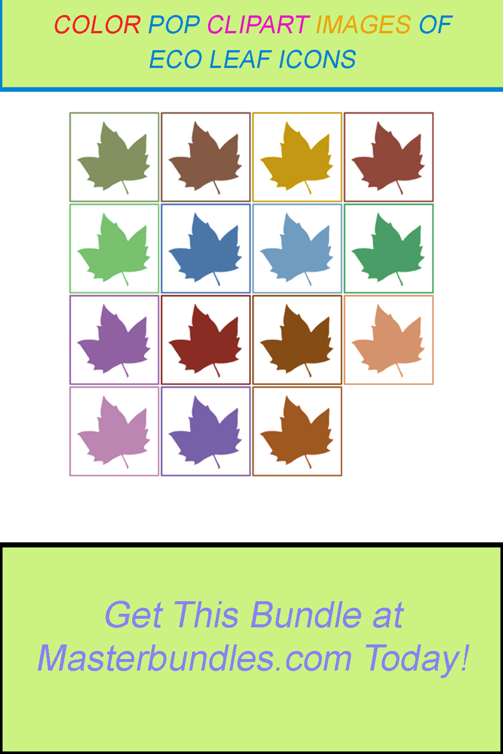 15 COLOR POP CLIPART IMAGES OF ECO LEAF ICONS pinterest preview image.