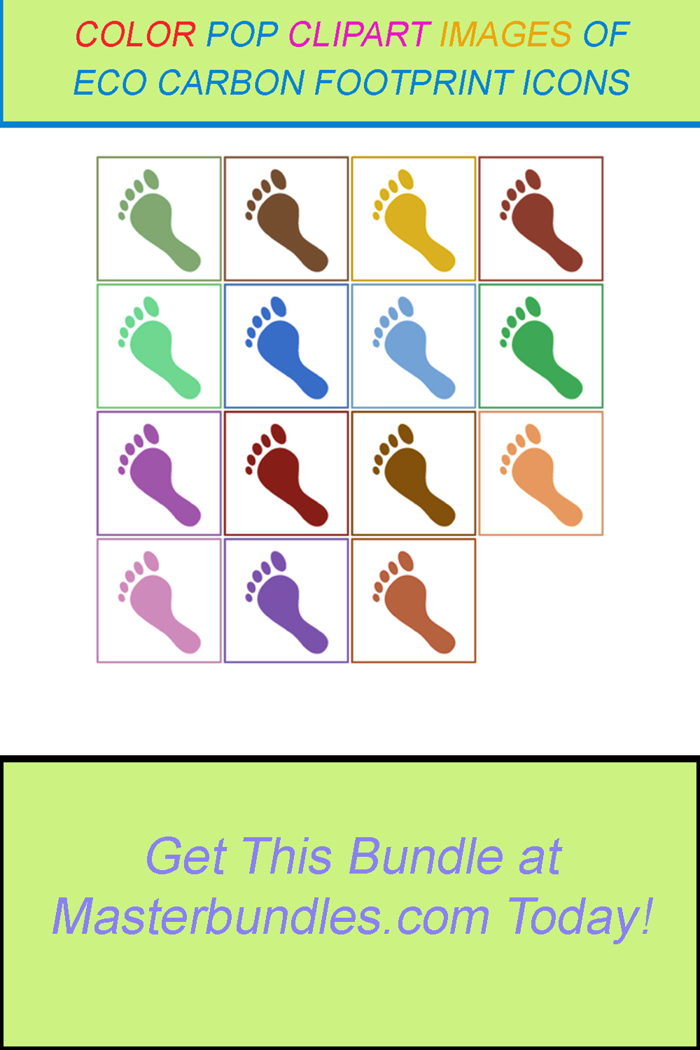 15 COLOR POP CLIPART IMAGES OF ECO CARBON FOOTPRINT ICONS pinterest preview image.