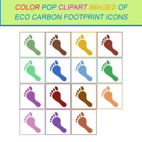 15 COLOR POP CLIPART IMAGES OF ECO CARBON FOOTPRINT ICONS cover image.