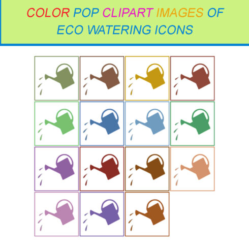 15 COLOR POP CLIPART IMAGES OF ECO WATERING ICONS cover image.