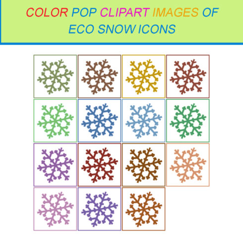 15 COLOR POP CLIPART IMAGES OF ECO SNOW ICONS cover image.