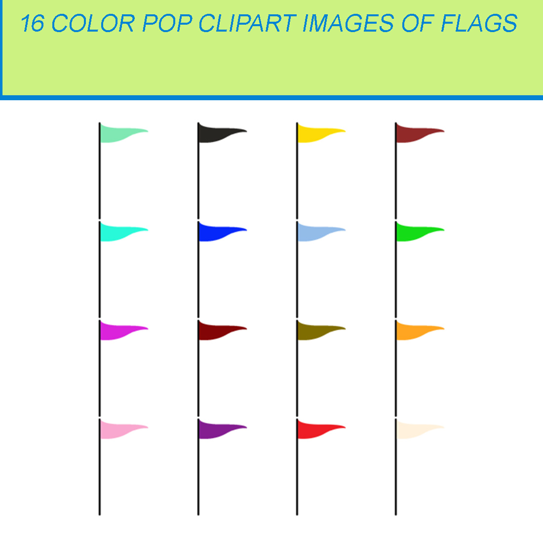 16 COLOR POP CLIPART IMAGES OF FLAGS cover image.