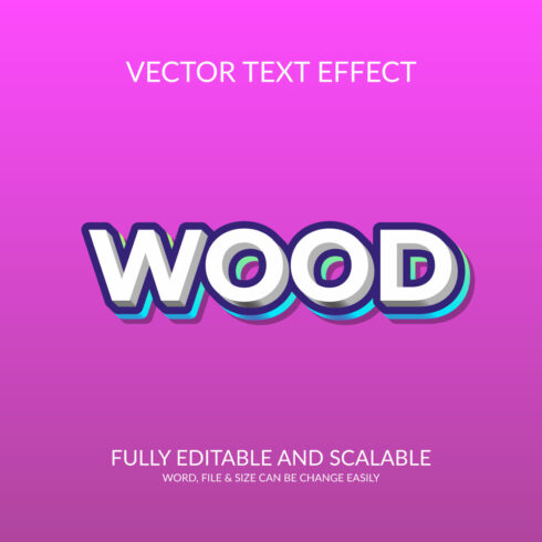 Wood 3d text effect template cover image.