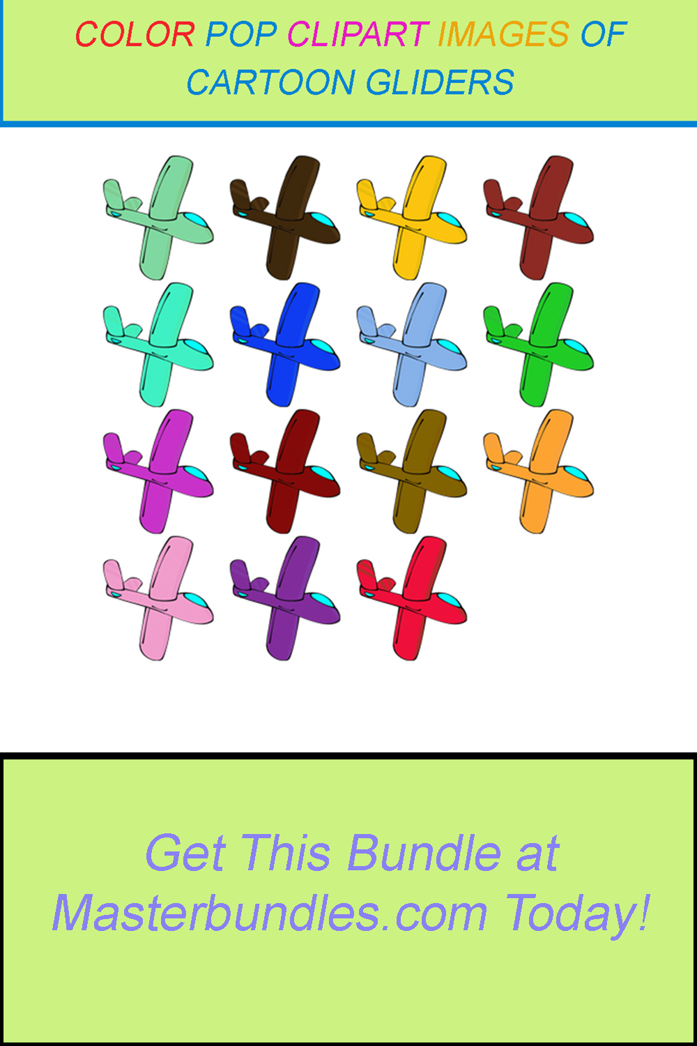15 COLOR POP CLIPART IMAGES OF CARTOON GLIDERS pinterest preview image.