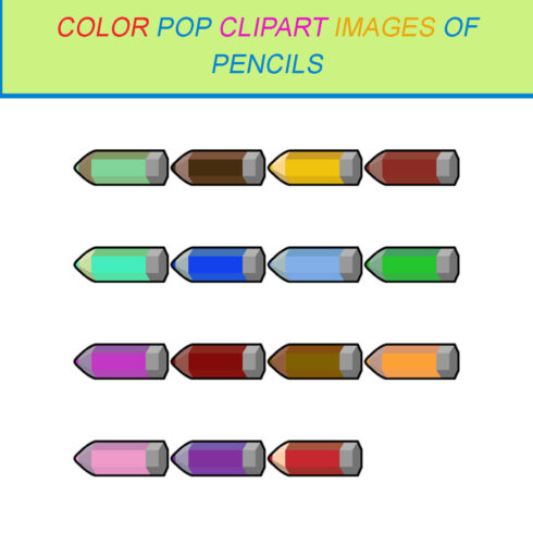 15 COLOR POP CLIPART IMAGES OF PENCILS cover image.