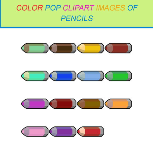 15 COLOR POP CLIPART IMAGES OF PENCILS cover image.