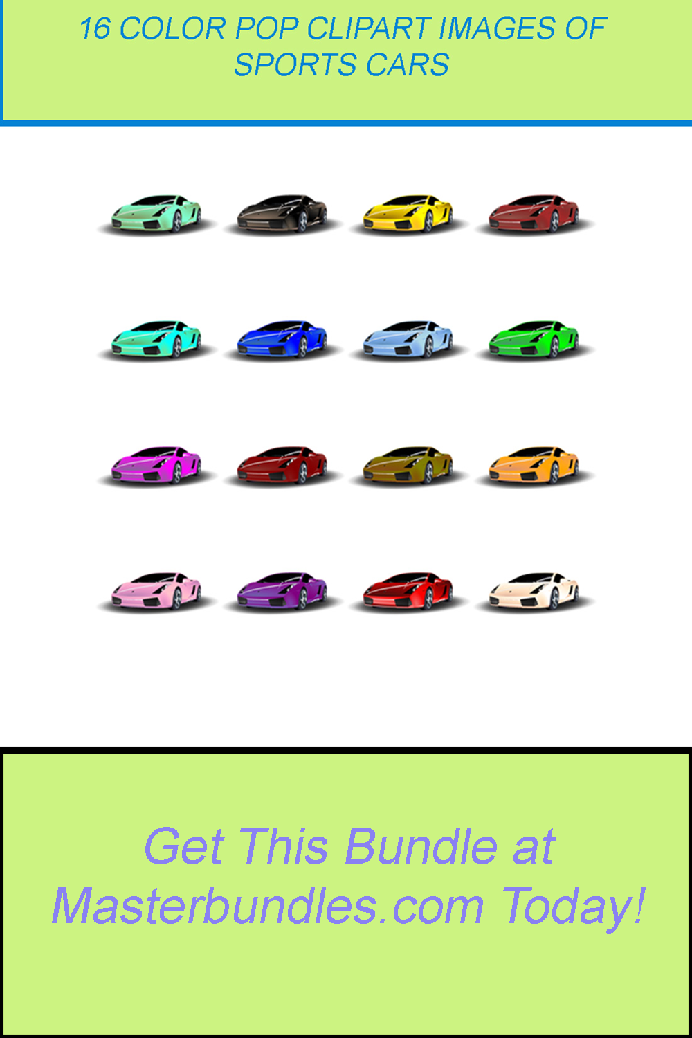 16 COLOR POP CLIPART IMAGES OF SPORTS CARS pinterest preview image.