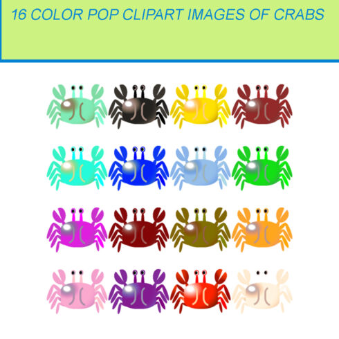 16 COLOR POP CLIPART IMAGES OF CRABS cover image.