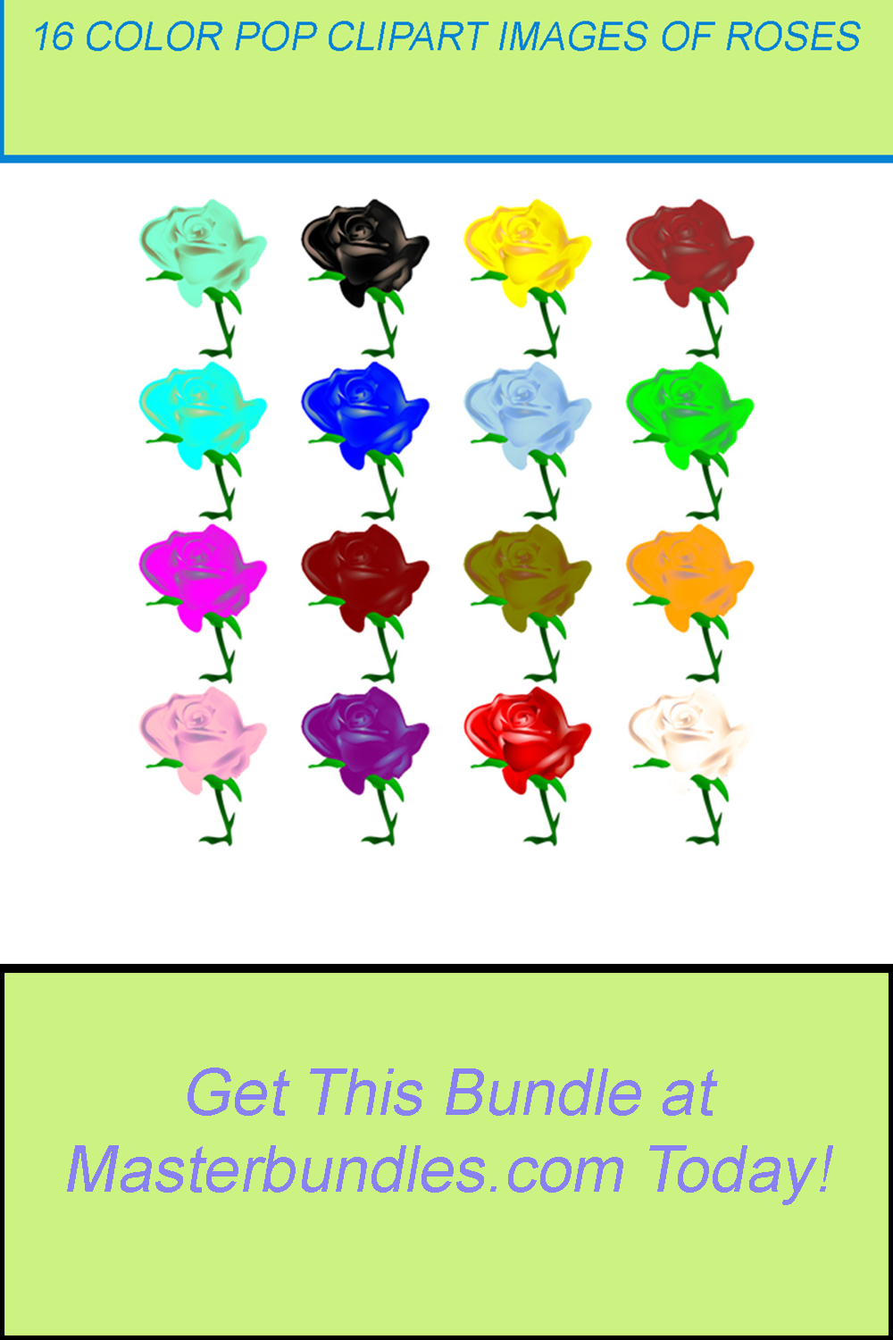 16 COLOR POP CLIPART IMAGES OF ROSES pinterest preview image.