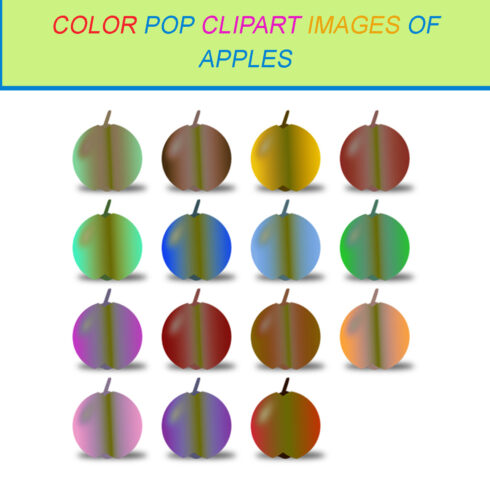 15 COLOR POP CLIPART IMAGES OF APPLES cover image.
