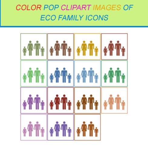 15 COLOR POP CLIPART IMAGES OF ECO FAMILY ICONS cover image.