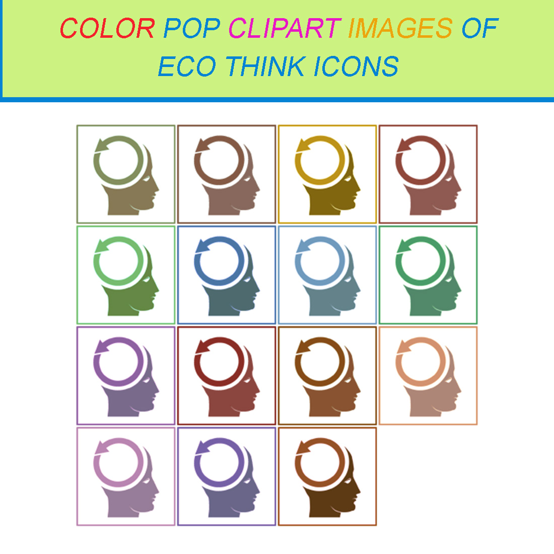 15 COLOR POP CLIPART IMAGES OF ECO THINK ICONS cover image.