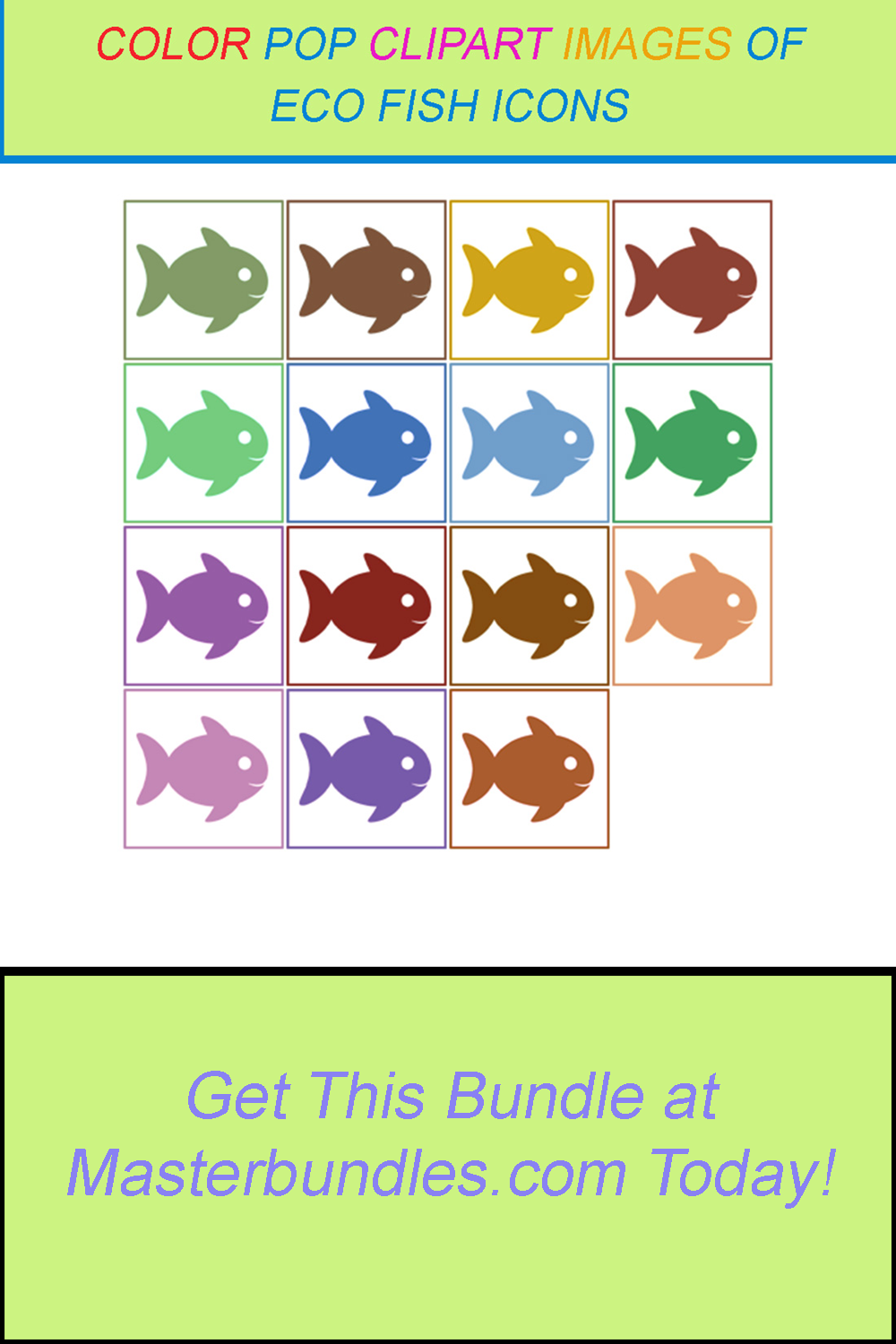 15 COLOR POP CLIPART IMAGES OF ECO FISH ICONS pinterest preview image.