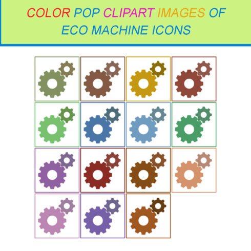 15 COLOR POP CLIPART IMAGES OF ECO MACHINE ICONS cover image.