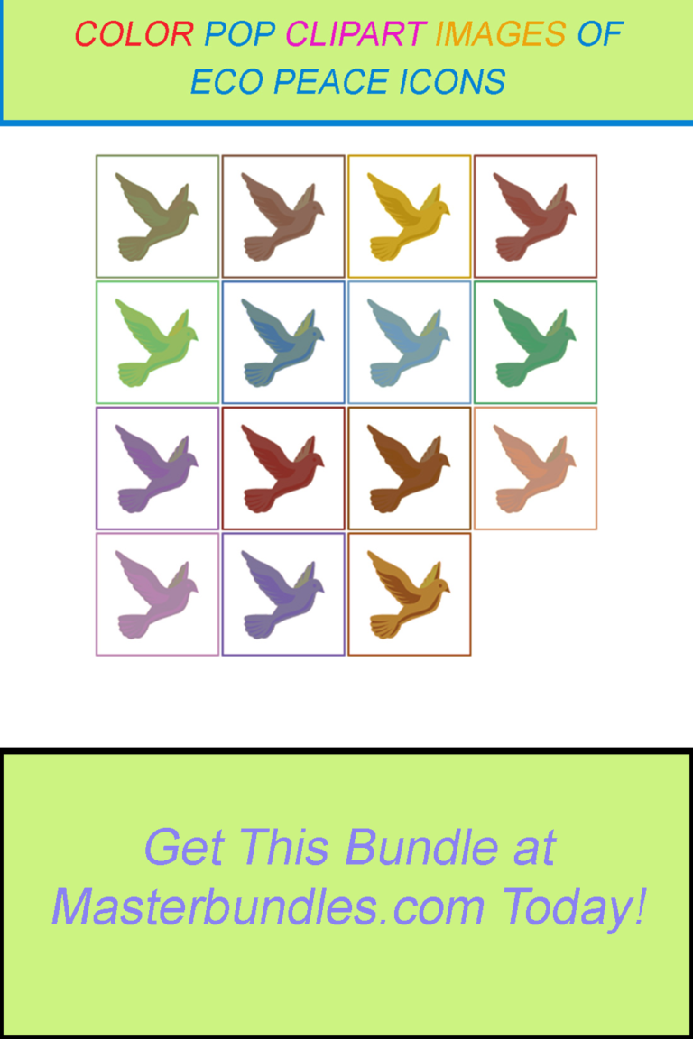 15 COLOR POP CLIPART IMAGES OF ECO PEACE ICONS - MasterBundles