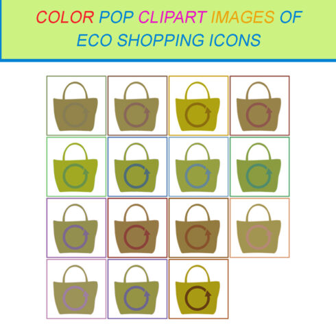 15 COLOR POP CLIPART IMAGES OF ECO SHOPPING ICONS cover image.