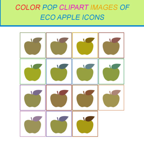15 COLOR POP CLIPART IMAGES OF ECO APPLE ICONS cover image.