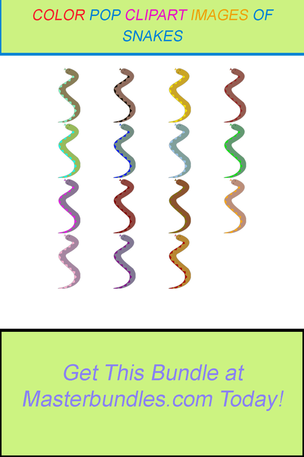 15 COLOR POP CLIPART IMAGES OF SNAKES pinterest preview image.