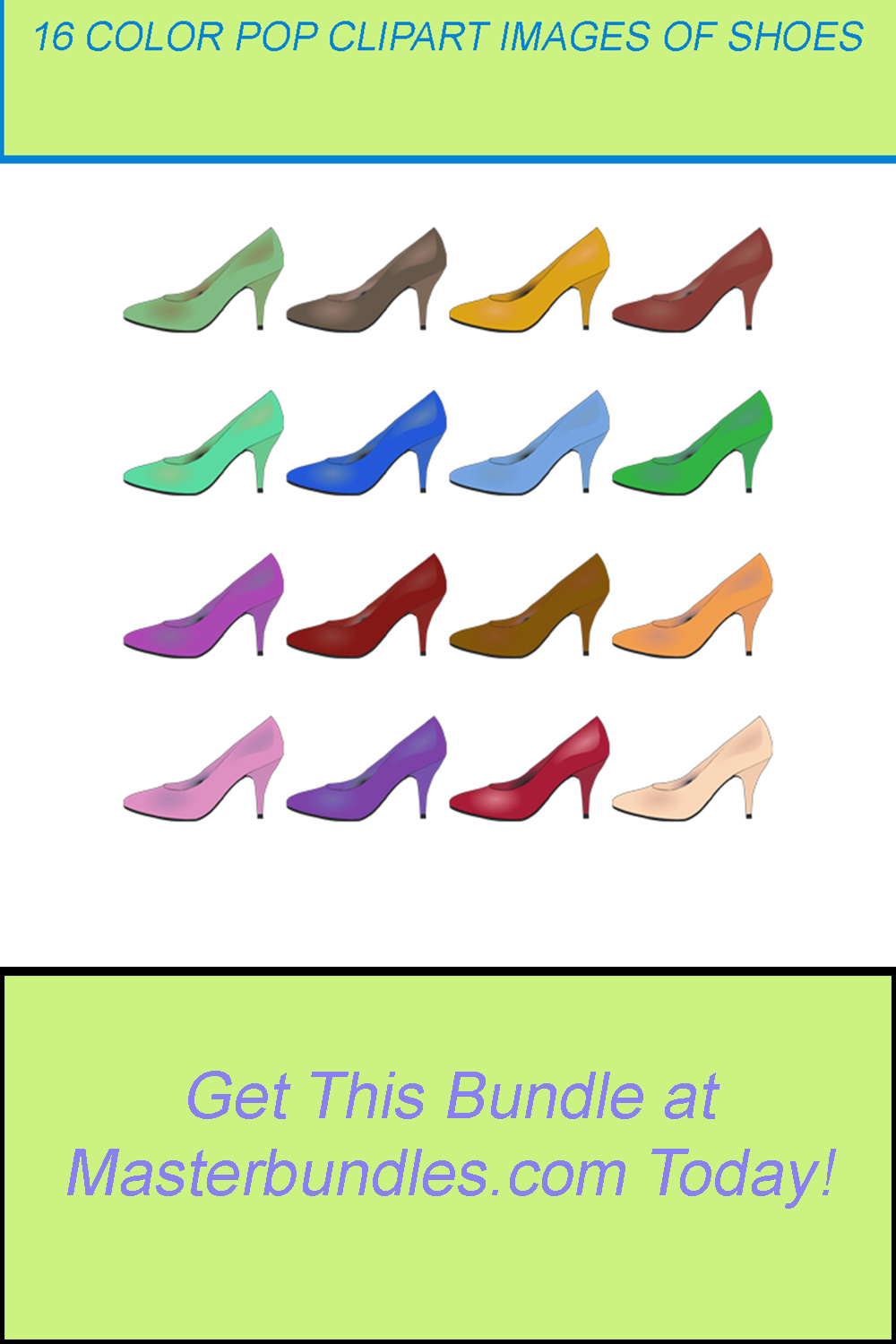 16 COLOR POP CLIPART IMAGES OF SHOES pinterest preview image.