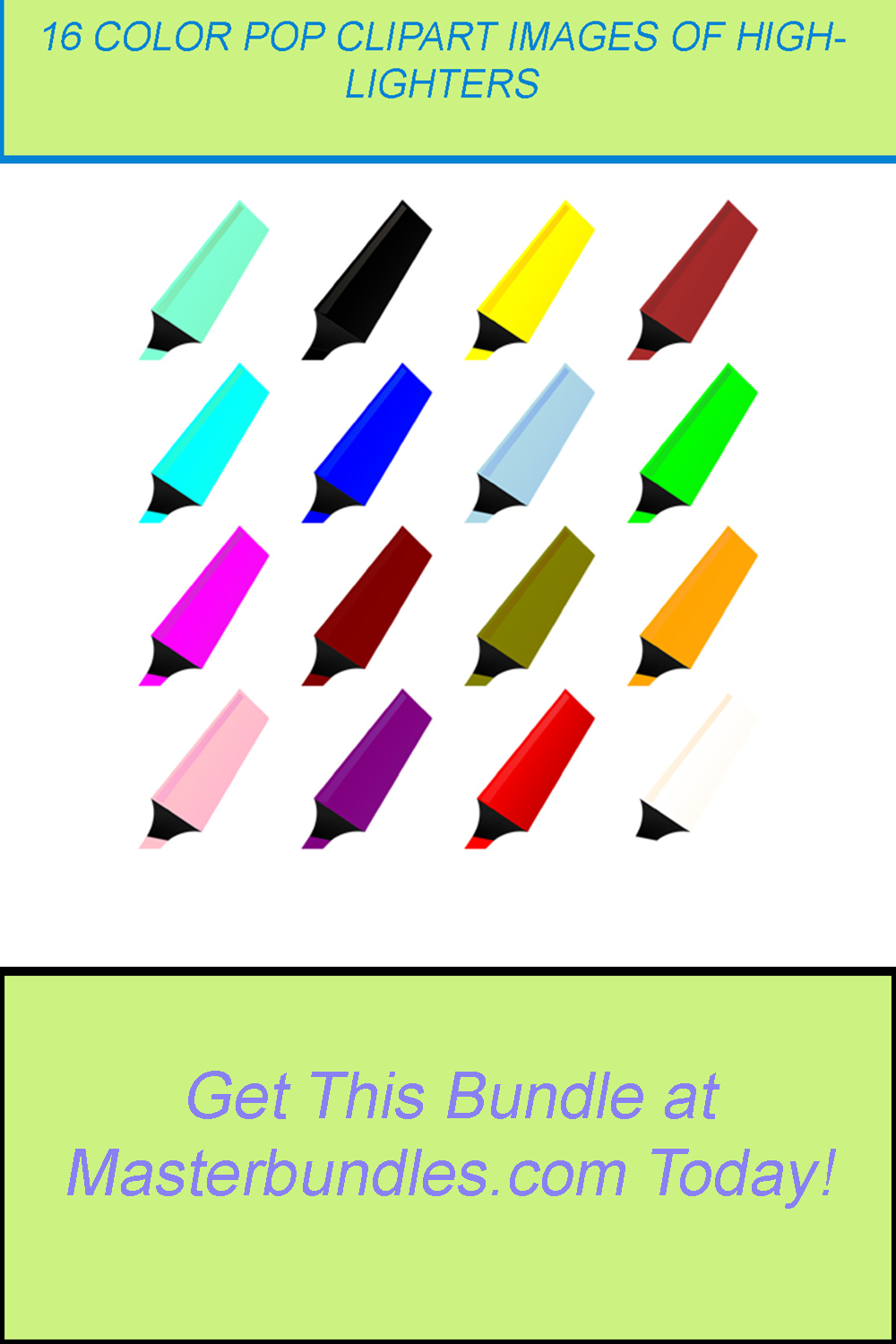 16 COLOR POP CLIPART IMAGES OF HIGHLIGHTERS pinterest preview image.