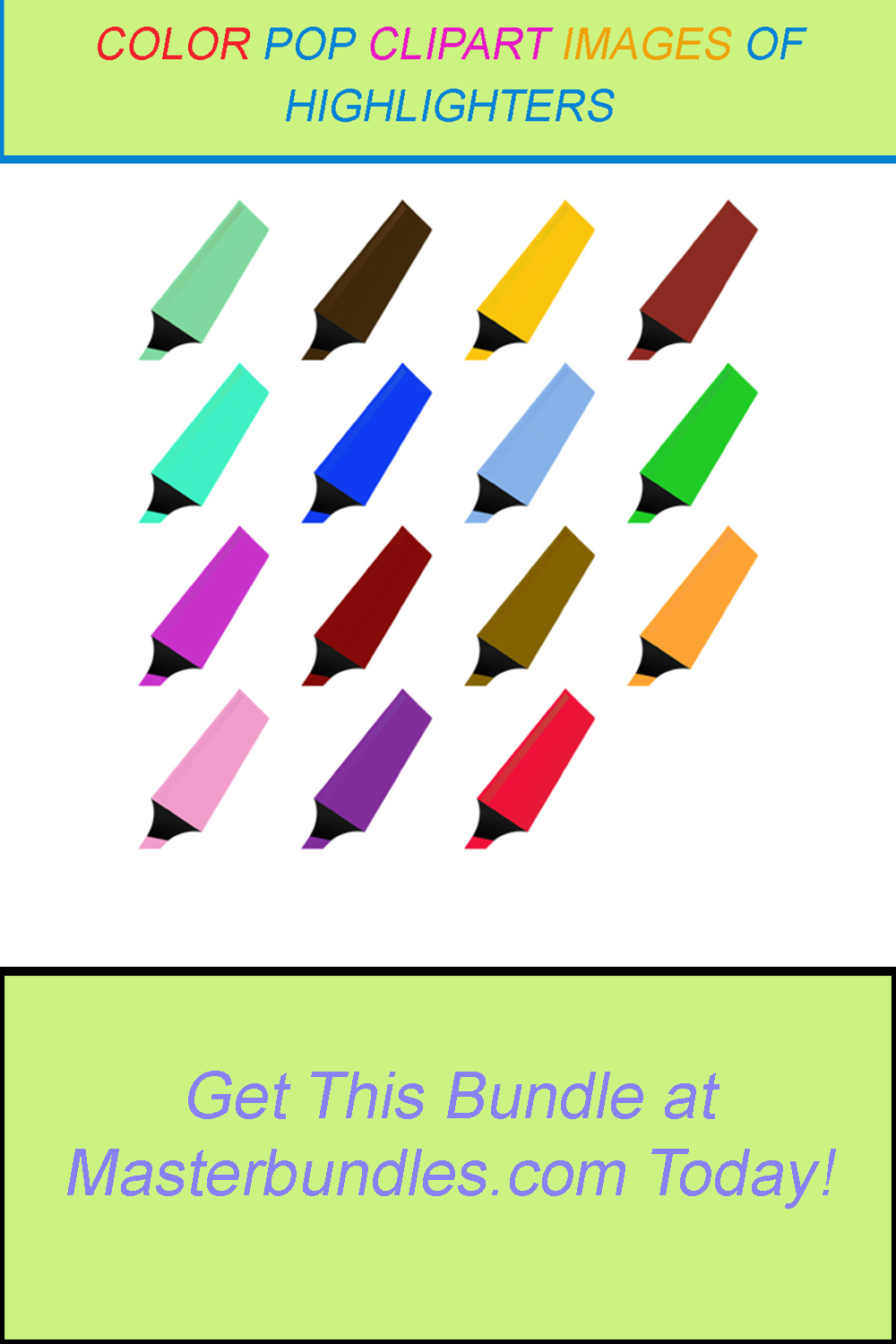 15 COLOR POP CLIPART IMAGES OF HIGHLIGHTERS pinterest preview image.