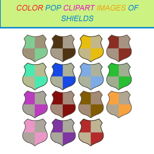 15 COLOR POP CLIPART IMAGES OF SHIELDS cover image.