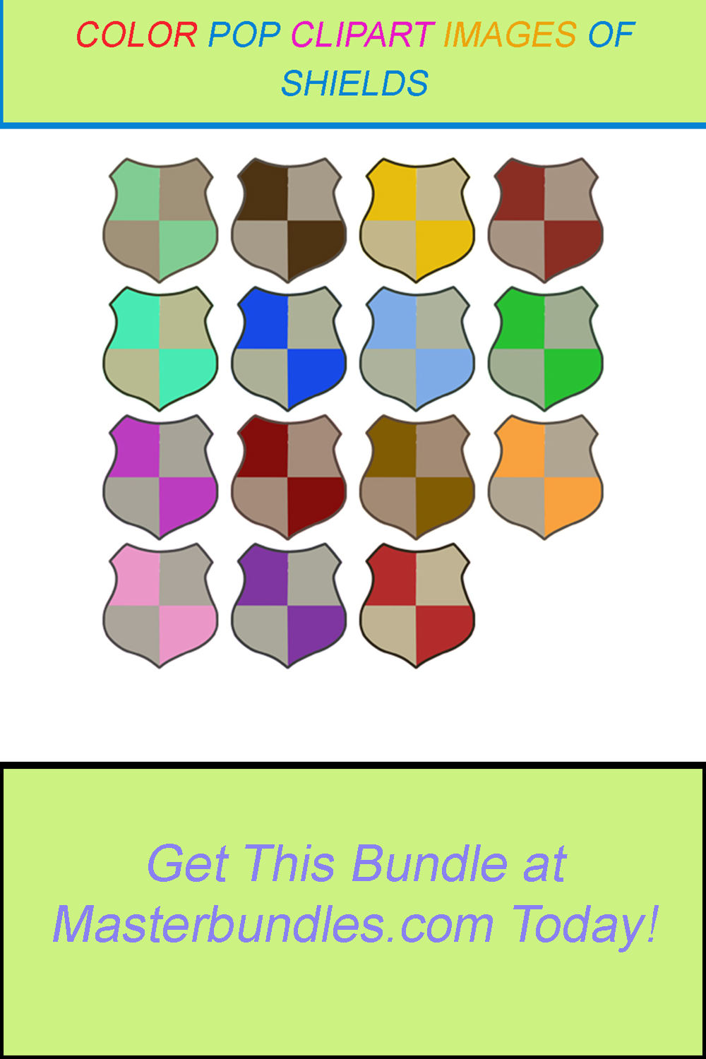 15 COLOR POP CLIPART IMAGES OF SHIELDS pinterest preview image.