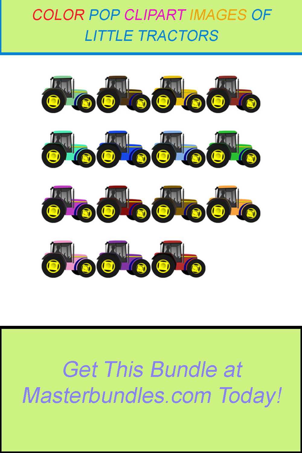 15 COLOR POP CLIPART IMAGES OF LITTLE TRACTORS pinterest preview image.