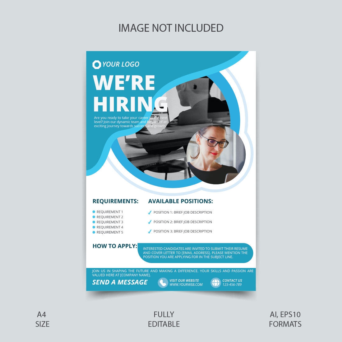Job hiring flyer templates preview image.