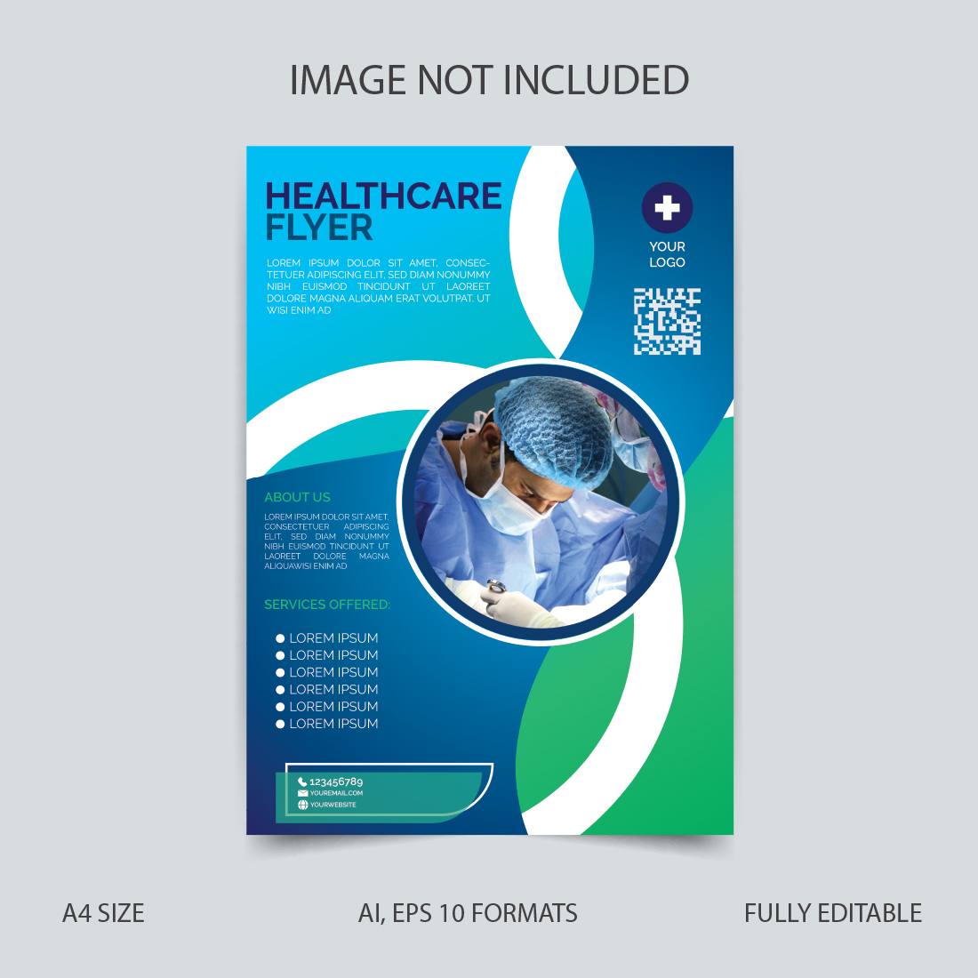 Healthcare medical flyer templates preview image.