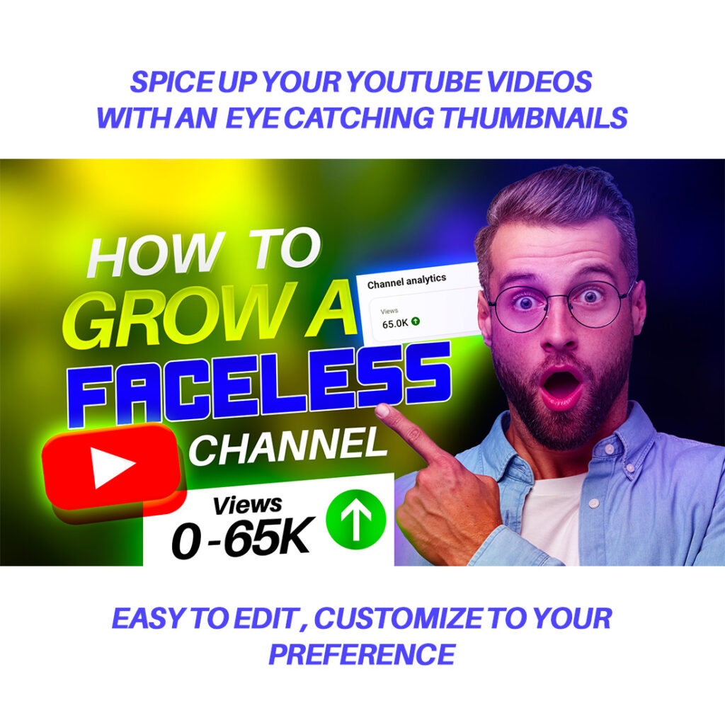 Professional Eye Catching YouTube Channel Thumbnail Template PSD
