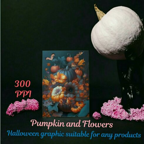 Pumpkin & Flowers Aesthetic Painting: A Beautiful Digital Download for Your Home or Office cover image.